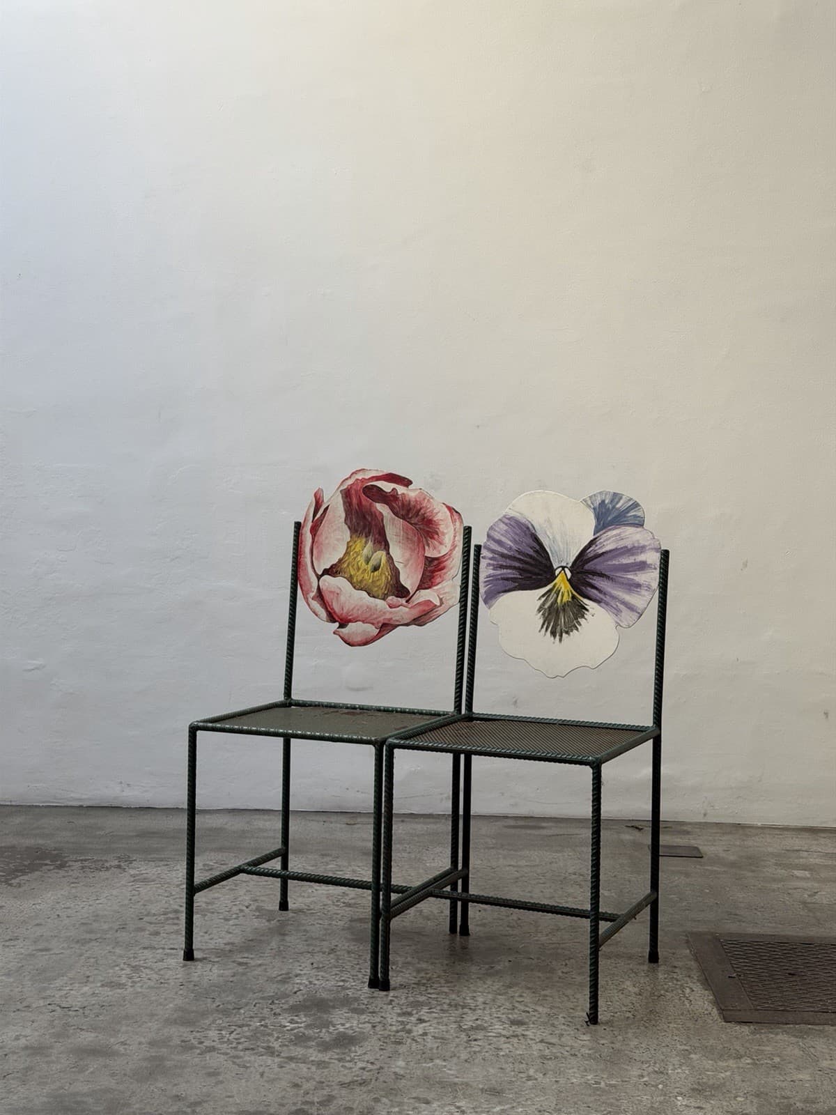 Unique Hand-Painted Steel Chairs