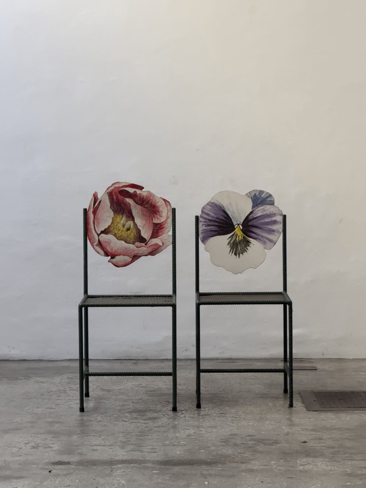 Unique Hand-Painted Steel Chairs