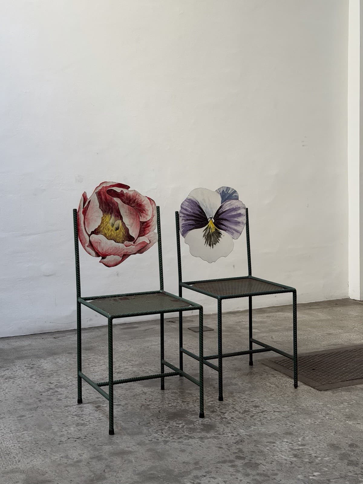 Unique Hand-Painted Steel Chairs