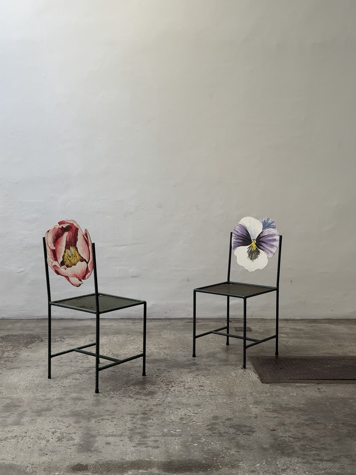 Unique Hand-Painted Steel Chairs