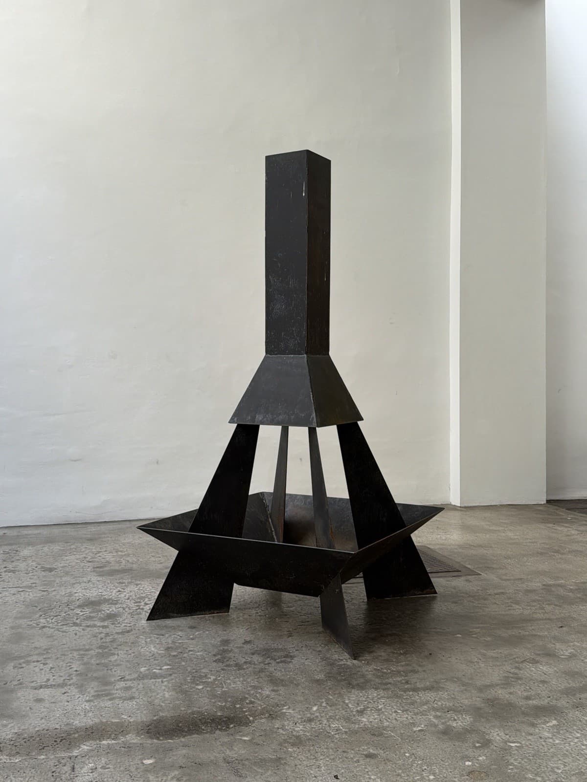 Unique Sculptural Outdoor Fireplace, Unknown