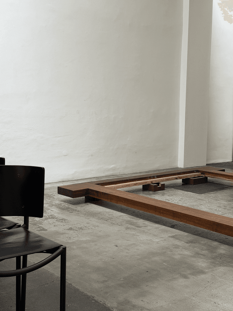 Donald Judd Attrib., Unique Large Solid Wood Bed Frame, Studio Production