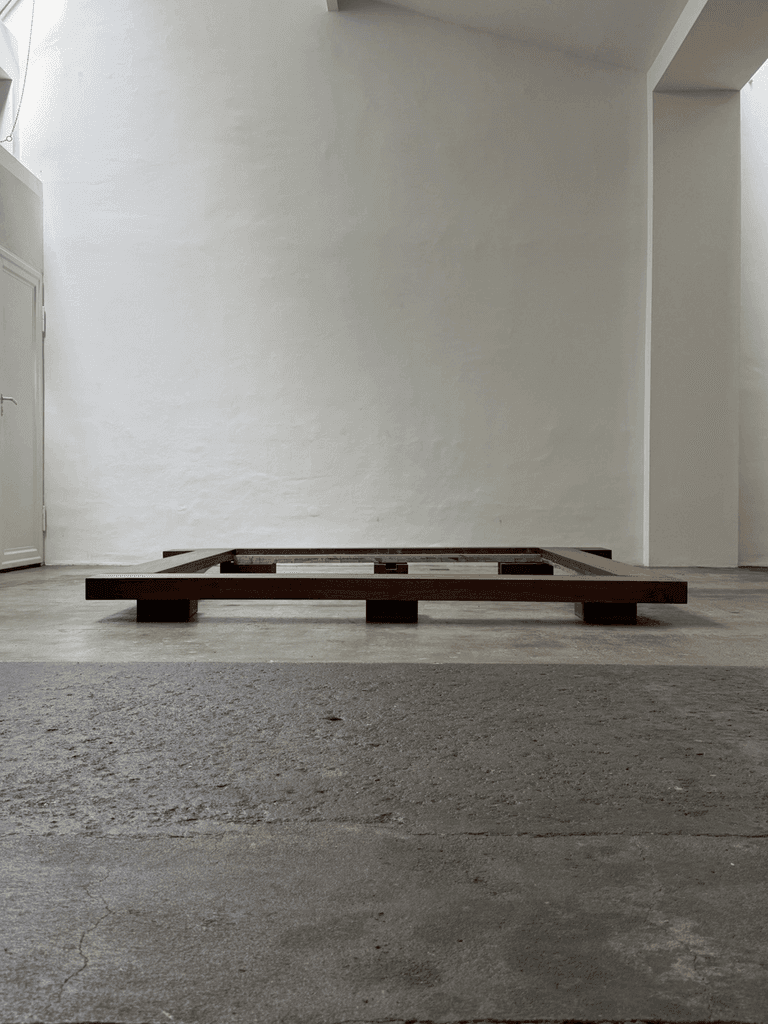 Donald Judd Attrib., Unique Large Solid Wood Bed Frame, Studio Production