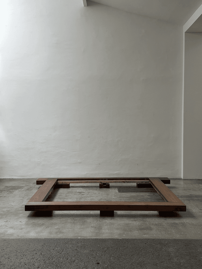 Donald Judd Attrib., Unique Large Solid Wood Bed Frame, Studio Production