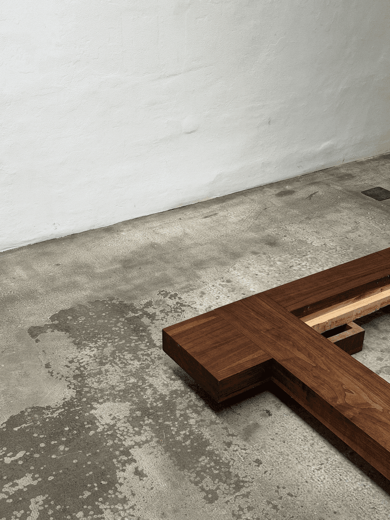 Donald Judd Attrib., Unique Large Solid Wood Bed Frame, Studio Production