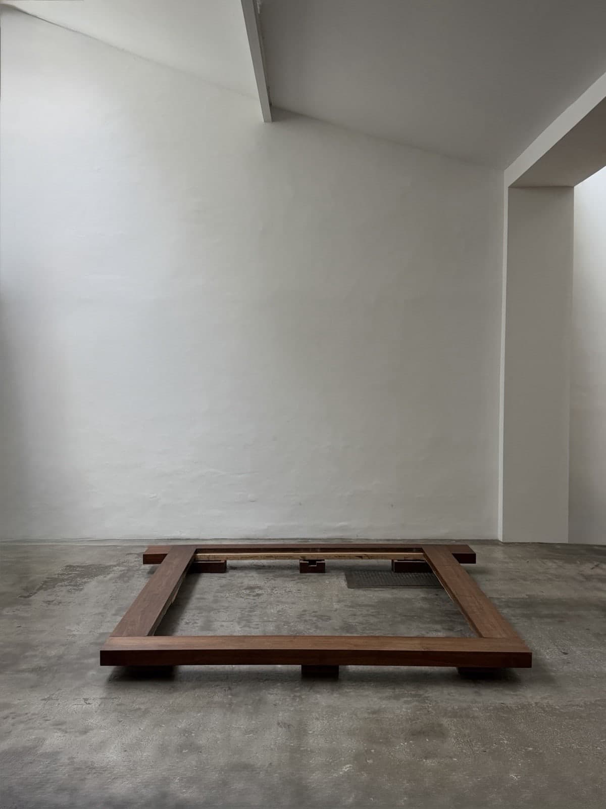 Donald Judd Attrib., Unique Large Solid Wood Bed Frame, Studio Production