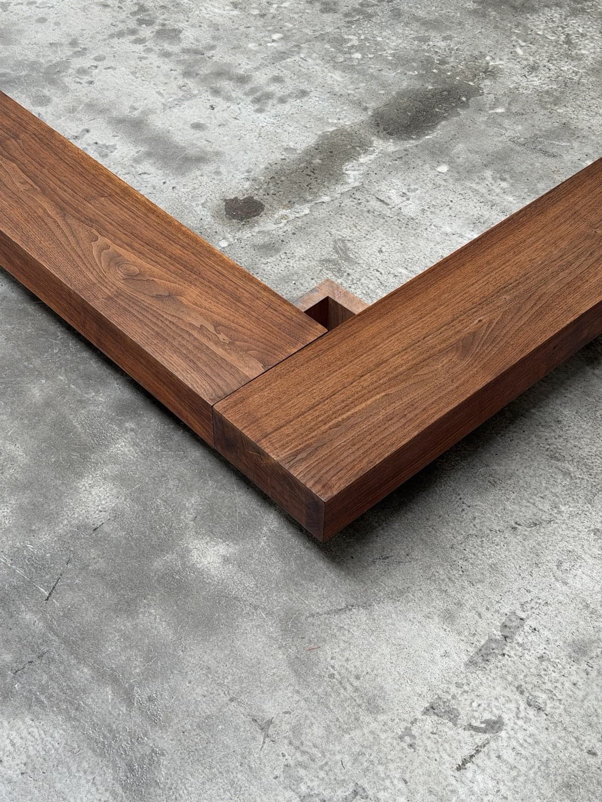 Donald Judd Attrib., Unique Large Solid Wood Bed Frame, Studio Production