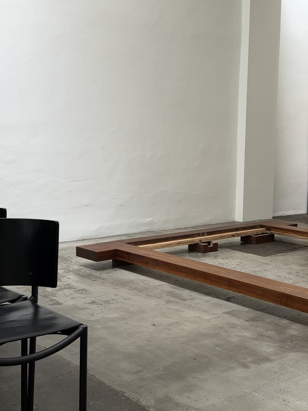 Donald Judd Attrib., Unique Large Solid Wood Bed Frame, Studio Production