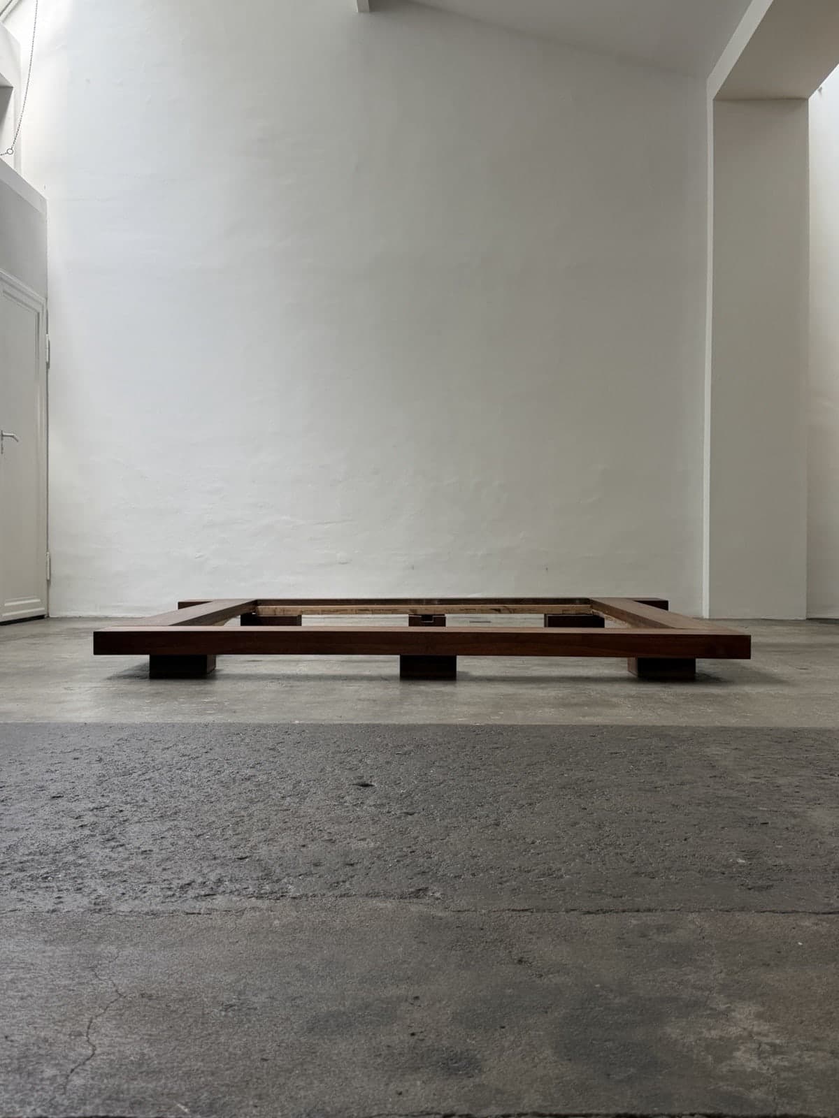 Donald Judd Attrib., Unique Large Solid Wood Bed Frame, Studio Production