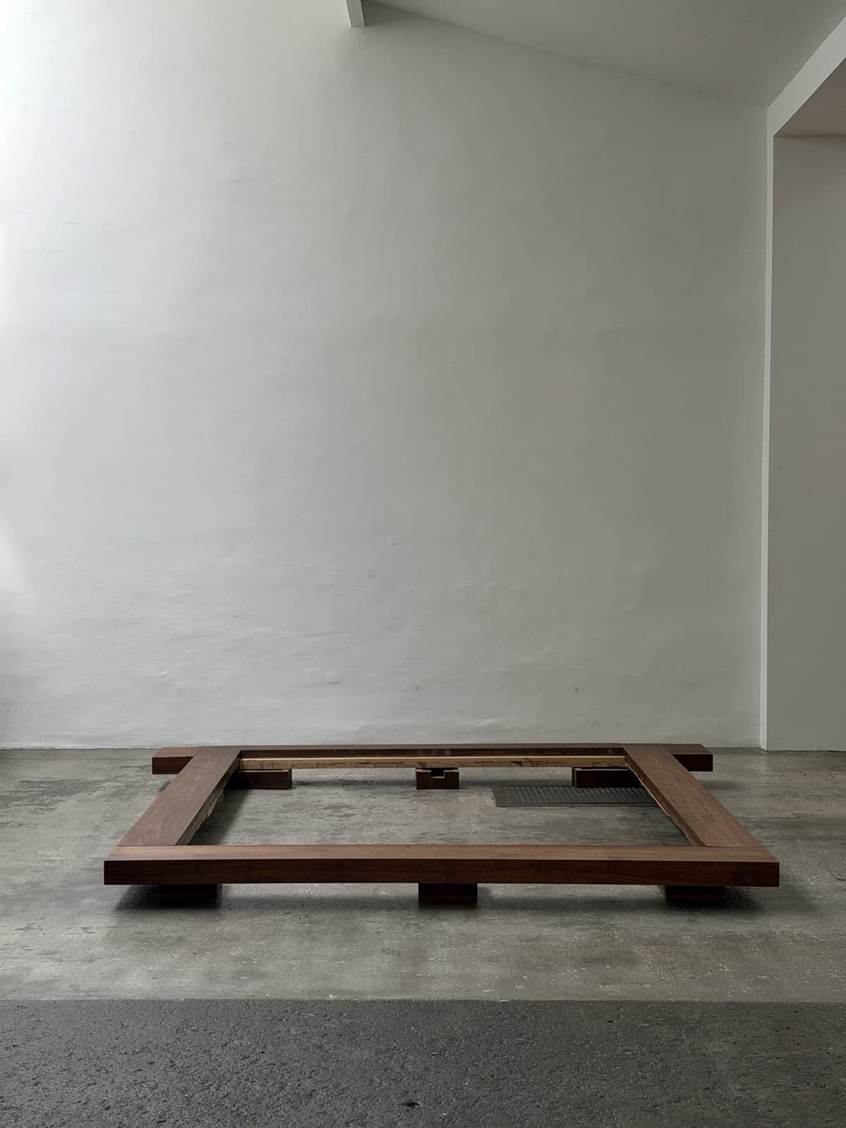 Donald Judd Attrib., Unique Large Solid Wood Bed Frame, Studio Production