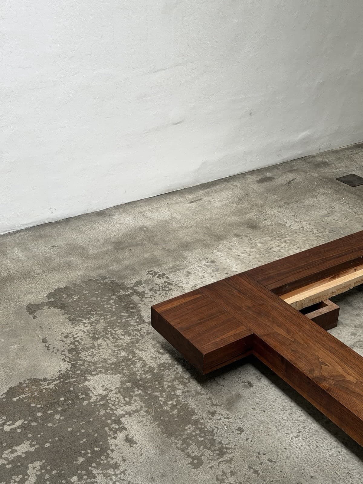 Donald Judd Attrib., Unique Large Solid Wood Bed Frame, Studio Production