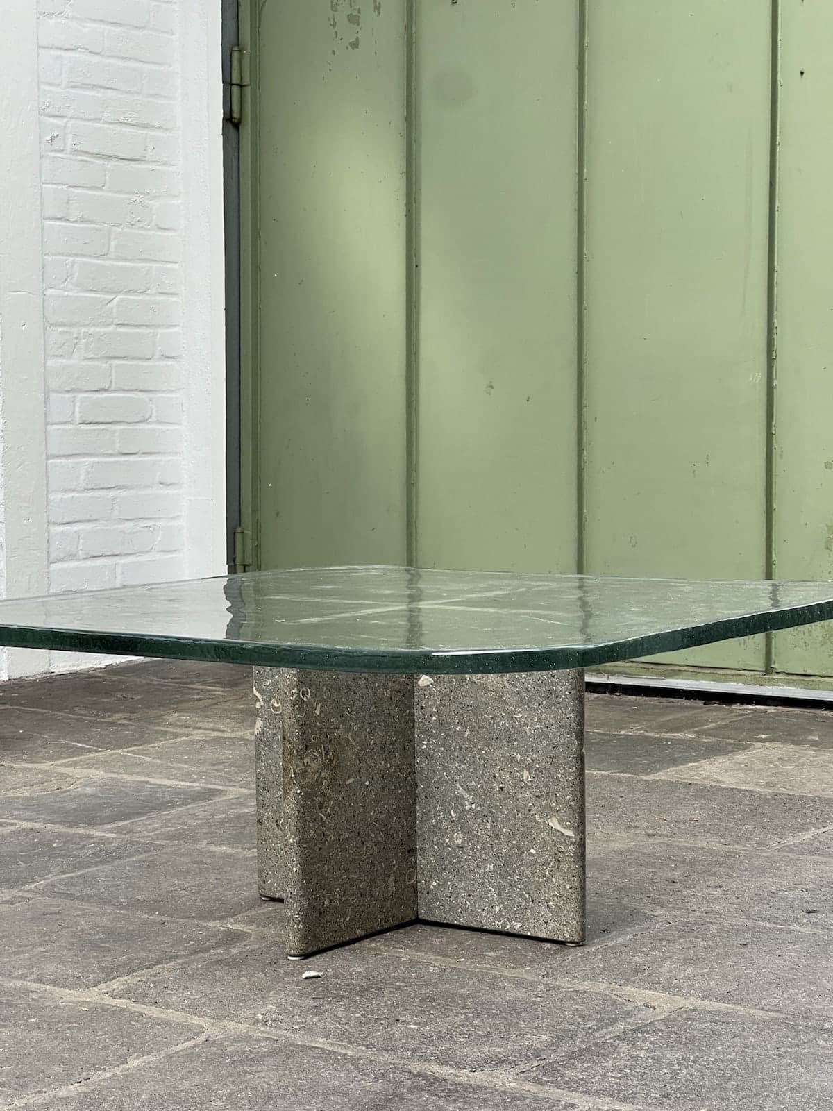 Heinz Klothe attr., Stone / Glass Table , Studio Production