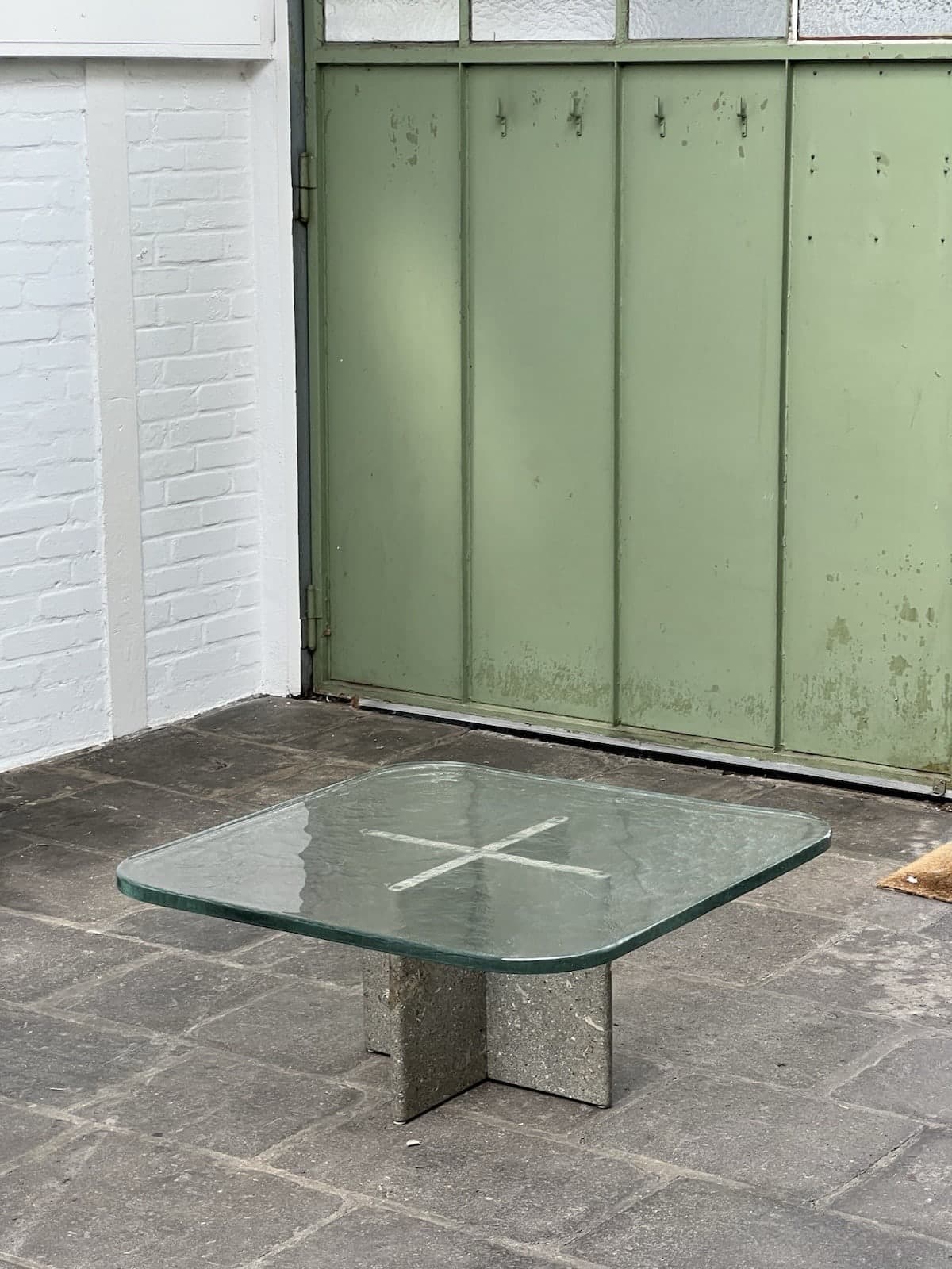Heinz Klothe attr., Stone / Glass Table , Studio Production