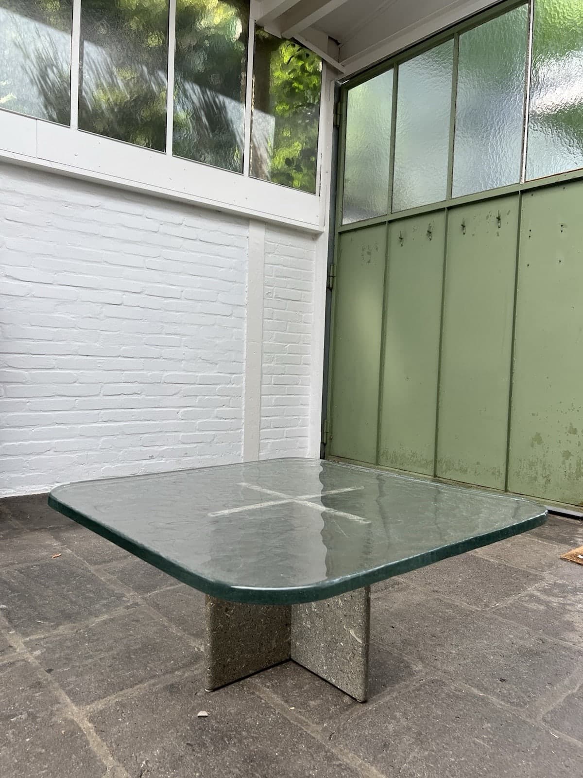 Heinz Klothe attr., Stone / Glass Table , Studio Production