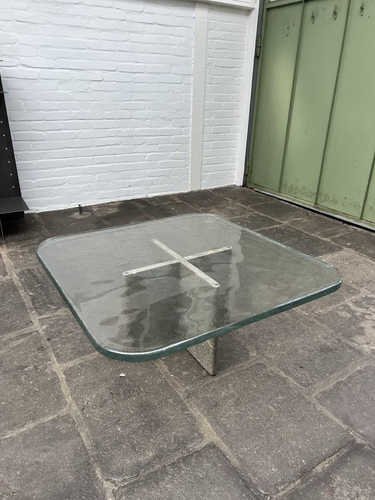 Heinz Klothe attr., Stone / Glass Table , Studio Production