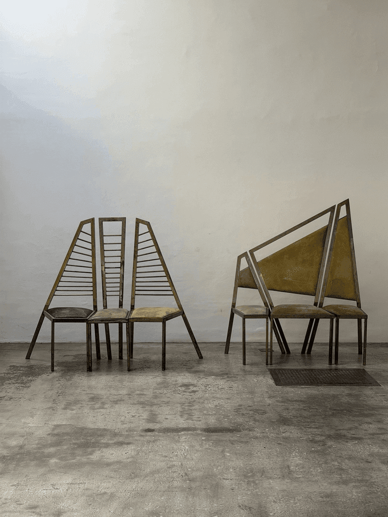 Unknown, Sculptural Postmodern Design Chairs, Studio Production