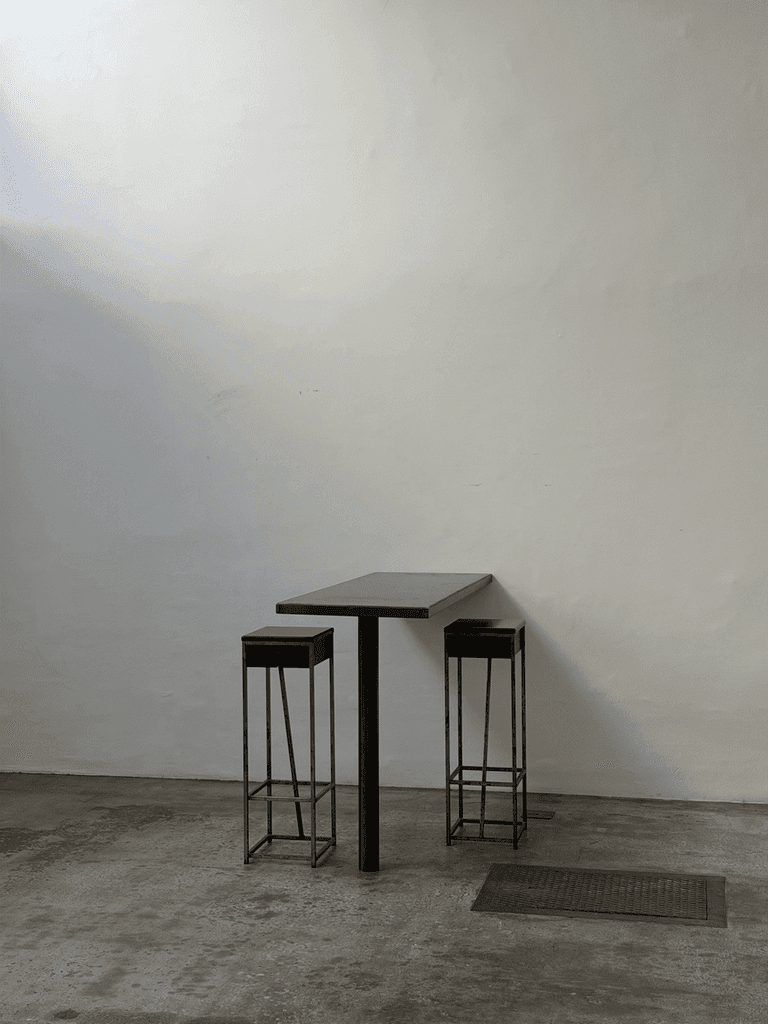 Unknown, Unique Steel Bar / Standing Table, Studio Production Pentagon Group Attr.