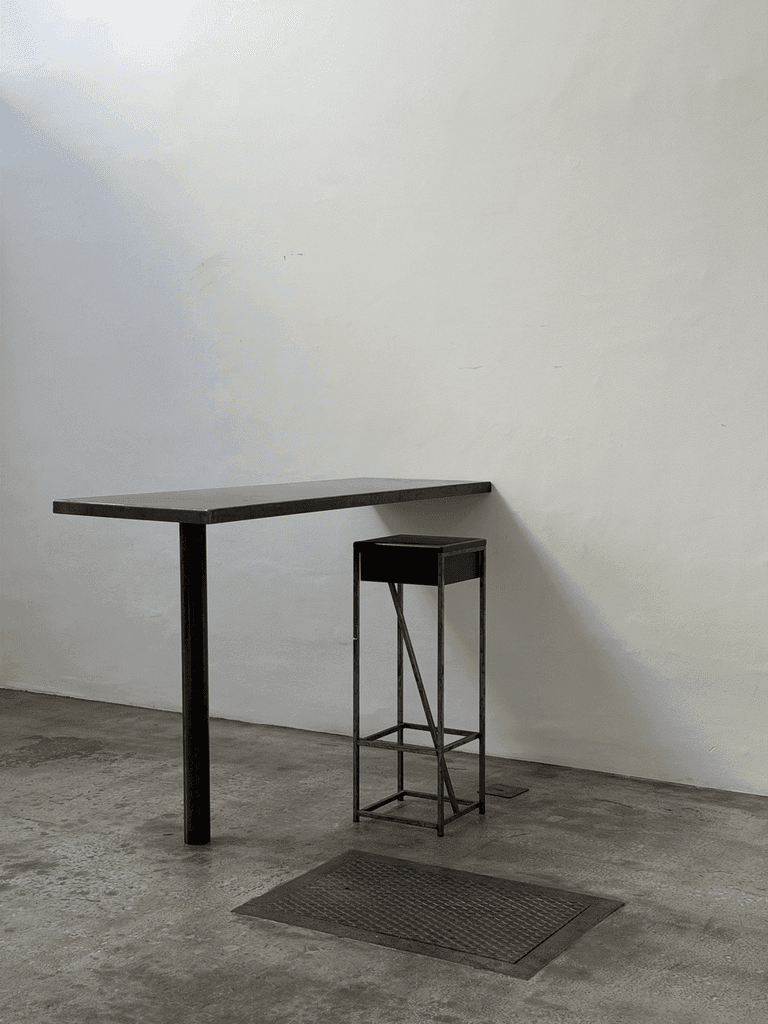 Unknown, Unique Steel Bar / Standing Table, Studio Production Pentagon Group Attr.